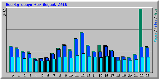 Hourly usage for August 2016