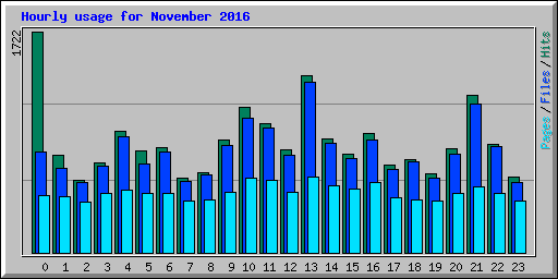 Hourly usage for November 2016